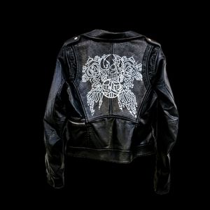 Custom Daggerdigs Moto Jacket by NYC artist Tarran Mariah Lee